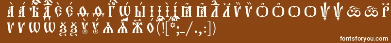 Orthodox.TtIeucs8CapsР Р°Р·СЂСЏРґРѕС‡РЅС‹Р№ Font – White Fonts on Brown Background